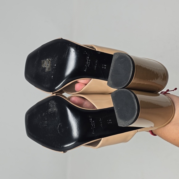 Saint Laurent Beige Patent Leather Lou Lou Mules Size 39 - Picture 5 of 7
